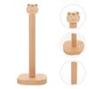 LIFKICH Wooden Tiger Kitchen Paper Towel Holder Vertical Standing Roll Organizer Space-Saving Storage Rack for Standard Bathroom and Living view 2