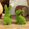 Act Iron Cool Stuff to Put on Shelves Easter Bunny Decorative Ornament Garden Decoration Artificial Green Moss Rabbit Sculpture Party Gifts Baking Table and Home Room Decor Aesthetic(B) view 4