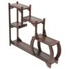 EPIGEIST Antique Wooden Display Stand Curio Shelf with Hollow Carving Pattern Stable Solid Wood Ornament Rack for Home Decor and Collectibles Display view 1