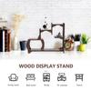 EPIGEIST Antique Wooden Display Stand Curio Shelf with Hollow Carving Pattern Stable Solid Wood Ornament Rack for Home Decor and Collectibles Display view 4