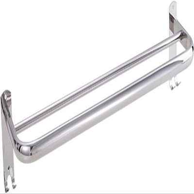 Stainless Steel Double Towel Rail with Hooks - Wall Mounted Towel Holder for Kitchen and Bathroom(50cm)