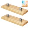 PH PandaHall 2pcs Wood Glass Display Stands Easel Adjustable Glass Art Display Decorative Plate Easel Wood Base Holder for Ceramic Tiles Plaques Photos Home Collectibles Trade Show, 7.8x2.7 Inch view 1