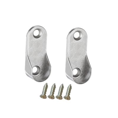 GETAJGHSD 6Pcs Oval Closet Rod End Supports Wardrobe Tube Brackets with Screws Cast Metal Clothes Rod Holders for Hanging Clothes Furniture Accessories for Standard Oval
