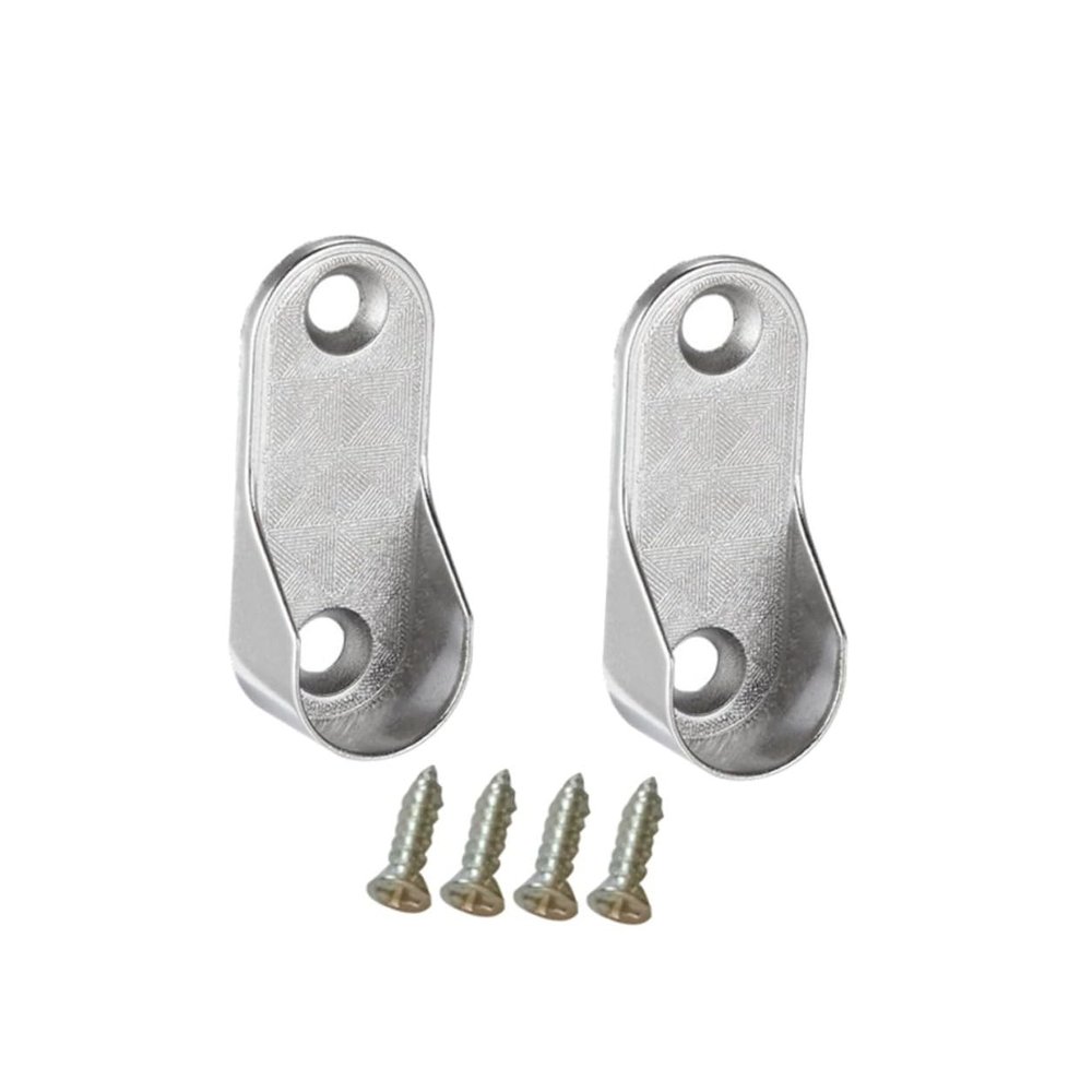 GETAJGHSD 6Pcs Oval Closet Rod End Supports Wardrobe Tube Brackets with Screws Cast Metal Clothes Rod Holders for Hanging Clothes Furniture Accessories for Standard Oval