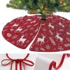 Christmas Tree Skirt Xmas Party Home Decoration Tree Skirt, Red Reindeer Christmas Indoor Holiday Decor view 3