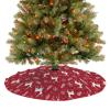 Christmas Tree Skirt Xmas Party Home Decoration Tree Skirt, Red Reindeer Christmas Indoor Holiday Decor view 4