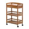 EHVYBDX Storage Hand Trucks Kitchen Movable Trolleys 3 Tier Cart with Drawer Utility Rolling Trolley with Universal Brake Wheel Hotel Catecart for Aircraft Cabin/Brown view 1