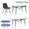 55In-79In Expandable Dining Table Set for 4, Modern Thickened Sintered Stone Dining Room Table with 4 Black Chairs Rectangular Space Saving Expanding Kitchen Table view 2
