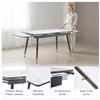 55In-79In Expandable Dining Table Set for 4, Modern Thickened Sintered Stone Dining Room Table with 4 Black Chairs Rectangular Space Saving Expanding Kitchen Table view 3