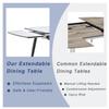 55In-79In Expandable Dining Table Set for 4, Modern Thickened Sintered Stone Dining Room Table with 4 Black Chairs Rectangular Space Saving Expanding Kitchen Table view 4