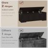 DINZI LVJ Storage Chest, 50 Extra Large Storage Bench with 2 Safety Hinges, Wooden Toy Box with Flip-Top, Large Trunk for Living Room, Playroom, Easy Assembly, Espresso view 3