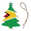 Flag of Guyana Printing Christmas Tree Shape Christmas Decoration Set - Can be Hung on Christmas Trees and Windows - 6-Piece Set view 2