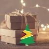 Flag of Guyana Printing Christmas Tree Shape Christmas Decoration Set - Can be Hung on Christmas Trees and Windows - 6-Piece Set view 4