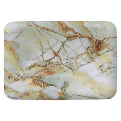 SOLUSTRE Melamine Jewelry Tray with Marble Texture Multifunctional Desk and Food Serving Plate Fashionable Design for Home Storage Tea Serving Fruit Snack Display Suitable for Hotels and