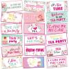24 Designs Tea Party Photo Booth Props Double Sided 11.02 x 5.51'' Photo Booth Props Tea Party Decorations Set DIY Water Proof Selfie Sign PVC Printing for Women Garden Bridal Shower Birthday Supplies view 1