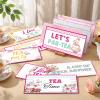 24 Designs Tea Party Photo Booth Props Double Sided 11.02 x 5.51'' Photo Booth Props Tea Party Decorations Set DIY Water Proof Selfie Sign PVC Printing for Women Garden Bridal Shower Birthday Supplies view 3