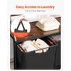 2-Tier Laundry Sorter Organizer Cart Wheels Hooks, Dual Compartments Clothes Hamper view 4