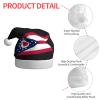 DUWAA Ohio State Flag Print Cozy Christmas Hats For Women, Warm Plush Santa Hat Adult, For New Year Festive Party Wear view 4