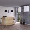 White and Light Oak 2-Piece Kitchen Set with Island and Wall Cabinet view 1