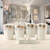 Bathroom Accessory Sets Bathroom Accessories Set 5 Pcs Soap Dispenser Toothbrush Holder Tumbler Dish Modern Decor Housewarming Rustic Decor(Silver) view 2