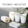 Bathroom Accessory Sets Bathroom Accessories Set 5 Pcs Soap Dispenser Toothbrush Holder Tumbler Dish Modern Decor Housewarming Rustic Decor(Silver) view 3
