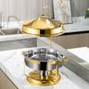 ZREVSB Luxe gouden 9L roestvrijstalen Chafing Dish buffetset, Ronde Chafing Dish Servers en voedselwarmers met deksel (Goud) view 1