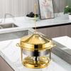 ZREVSB Luxe gouden 9L roestvrijstalen Chafing Dish buffetset, Ronde Chafing Dish Servers en voedselwarmers met deksel (Goud) view 4