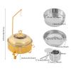 Gouden Chafing Dishes voor Buffet 2-pack, 10 liter roestvrijstalen schalenset met hangende deksel, ronde voedselwarmers voor feesten, luxe chafing dishes en warmers voor banketten en bruiloften ( ) view 2