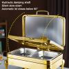 ZREVSB Set Van roestvrijstalen Chafing Dishes met deksel, buffetwarmer, Display Tray voor op het aanrecht (goudkleurig, 6,5 cm/2 Roosters) view 3
