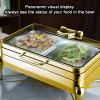 ZREVSB Set Van roestvrijstalen Chafing Dishes met deksel, buffetwarmer, Display Tray voor op het aanrecht (goudkleurig, 6,5 cm/2 Roosters) view 4