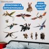 How to Train Your Dragon Wall Decals - Set of 13 Removable Vinyl Stickers for Kids Bedroom Playroom Bathroom - Peel and Stick Room Dcor view 2