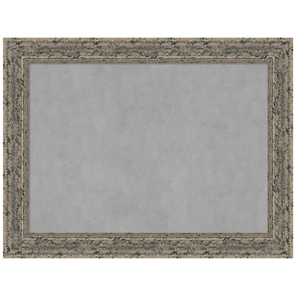 Amanti Art Silver Framed Magnetic Board, 33x25, Traditional Office Decor
