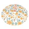 Bull Skull & Floral Christmas Tree Skirt Double-Layer Thicken Pine Needle Tree Mat Decoration 48" view 3