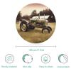 Old Tractor Photo Farm Tempered Glass Cutting Board Kitchen Counter Protector Round Chopping Mat Perfect for Bread Meat Veggies Fruit & More (Diameter: 7.6) view 2