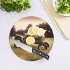 Old Tractor Photo Farm Tempered Glass Cutting Board Kitchen Counter Protector Round Chopping Mat Perfect for Bread Meat Veggies Fruit & More (Diameter: 7.6) view 4