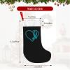AMZWZSH Christmas Stockings, Cervical Cancer Ribbon Xmas Stockings, 18" Large Xmas Stocking, Christmas Party Fireplace Family Hanging Stocking Decorations(Black White) view 3