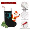 AMZWZSH Christmas Stockings, Cervical Cancer Ribbon Xmas Stockings, 18" Large Xmas Stocking, Christmas Party Fireplace Family Hanging Stocking Decorations(Black White) view 4