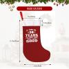 AMZWZSH Christmas Stockings, Happy 90th Birthday Xmas Stockings, 18" Large Xmas Stocking, Christmas Party Fireplace Family Hanging Stocking Decorations(Red White) view 3