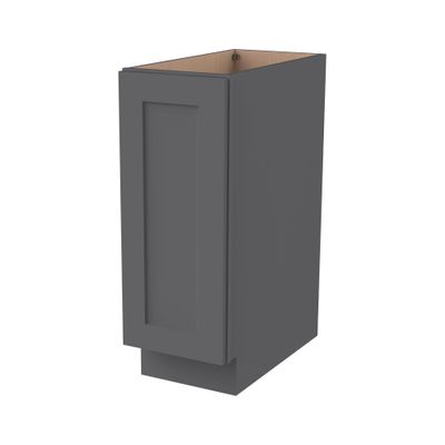 RTA Solid Wood Base Cabinet with Soft-Close Door & Adjustable Shelf, Kitchen Storage Organizer, Pantry Cabinet, Bathroom Vanity, Entryway ,Office Storage (SK-Pebble Gray, 18"W x 24"D x 34.5"H)