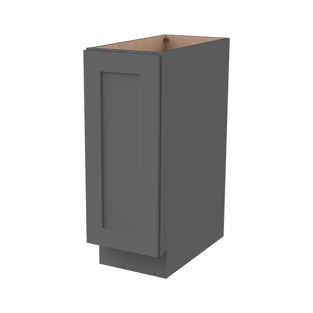 RTA Solid Wood Base Cabinet with Soft-Close Door & Adjustable Shelf, Kitchen Storage Organizer, Pantry Cabinet, Bathroom Vanity, Entryway ,Office Storage (SK-Pebble Gray, 18"W x 24"D x 34.5"H)