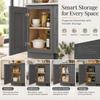 RTA Solid Wood Base Cabinet with Soft-Close Door & Adjustable Shelf, Kitchen Storage Organizer, Pantry Cabinet, Bathroom Vanity, Entryway ,Office Storage (SK-Pebble Gray, 18"W x 24"D x 34.5"H) view 3
