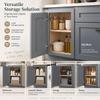 RTA Solid Wood Base Cabinet with Soft-Close Door & Adjustable Shelf, Kitchen Storage Organizer, Pantry Cabinet, Bathroom Vanity, Entryway ,Office Storage (SK-Pebble Gray, 18"W x 24"D x 34.5"H) view 4