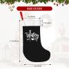 AMZWZSH Christmas Stockings, Wifey Xmas Stockings, 18" Large Xmas Stocking, Christmas Party Fireplace Family Hanging Stocking Decorations(Black White) view 3