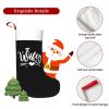 AMZWZSH Christmas Stockings, Wifey Xmas Stockings, 18" Large Xmas Stocking, Christmas Party Fireplace Family Hanging Stocking Decorations(Black White) view 4