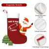 AMZWZSH Christmas Stockings, Skateboarding Skateboard Xmas Stockings, 18" Large Xmas Stocking, Christmas Party Fireplace Family Hanging Stocking Decorations(Red White) view 4