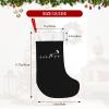 AMZWZSH Christmas Stockings, Kitesurfing Heartbeat Xmas Stockings, 18" Large Xmas Stocking, Christmas Party Fireplace Family Hanging Stocking Decorations(Black White) view 3