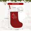 AMZWZSH Christmas Stockings, United Methodist Church Xmas Stockings, 18" Large Xmas Stocking, Christmas Party Fireplace Family Hanging Stocking Decorations(Red White) view 3