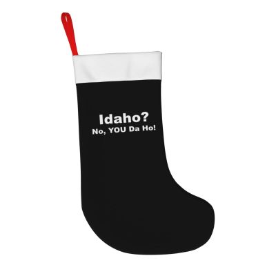 AMZWZSH Christmas Stockings, Idaho No You Da Ho Xmas Stockings, 18" Large Xmas Stocking, Christmas Party Fireplace Family Hanging Stocking Decorations(Black White)