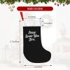 AMZWZSH Christmas Stockings, Jesus Loves You Bro Xmas Stockings, 18" Large Xmas Stocking, Christmas Party Fireplace Family Hanging Stocking Decorations(Black White) view 3