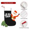 AMZWZSH Christmas Stockings, in My Boy Mom Era Xmas Stockings, 18" Large Xmas Stocking, Christmas Party Fireplace Family Hanging Stocking Decorations(Black White) view 4